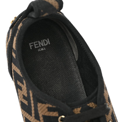 Fendi Fabric FF Micro-Perforated Rise Low Top Sneakers 39 Tobacco Black 11 of 11