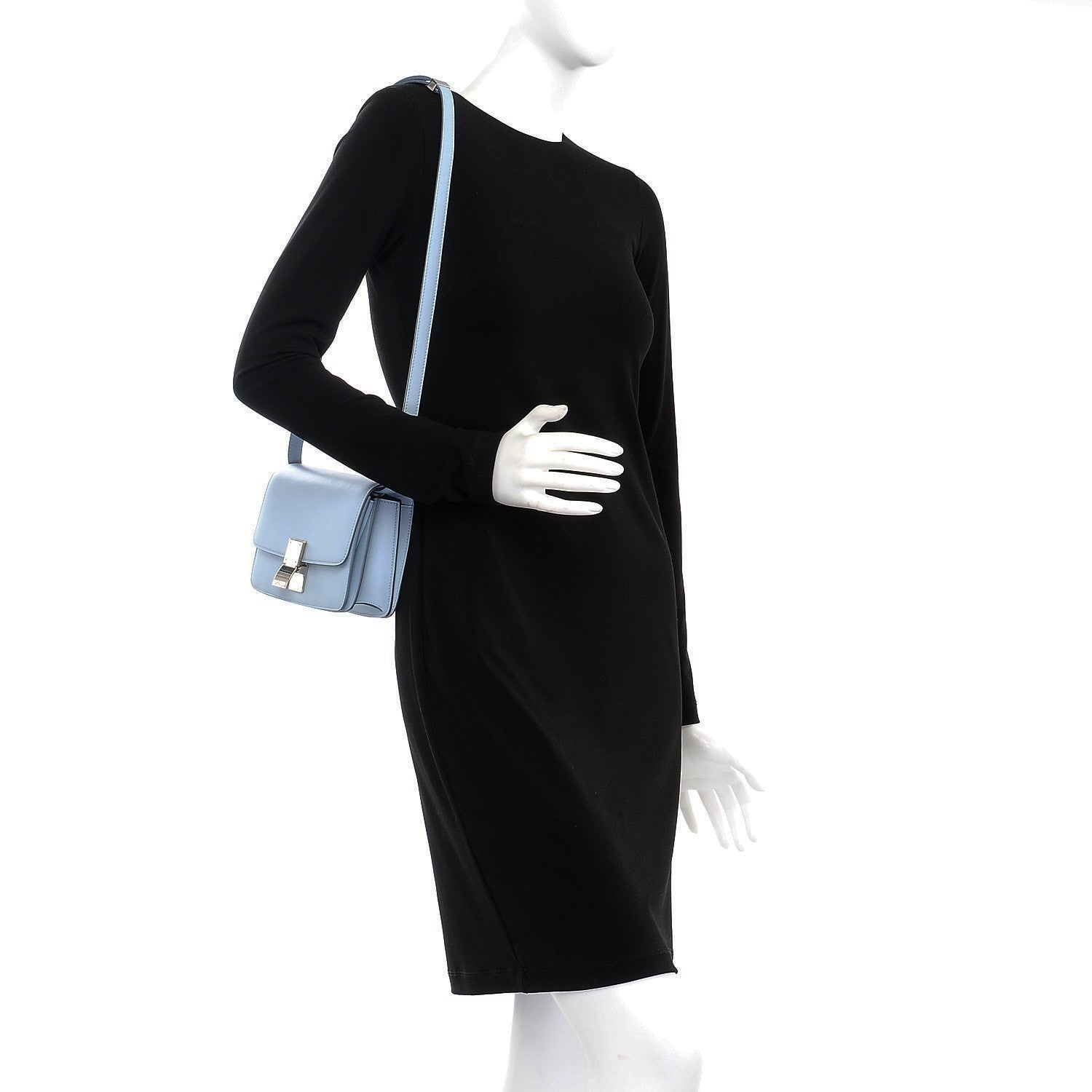 Celine Smooth Calfskin Small Classic Box Flap Bag Pale Blue 2 of 18