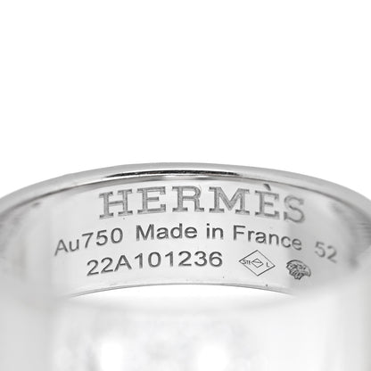 Hermes 18K White Gold Diamond PM H D'Ancre Ring 52 6 4 of 5