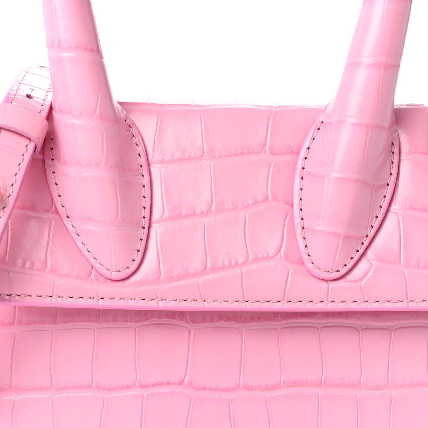 Calfskin Crocodile Embossed Le Chiquito Moyen Pink
