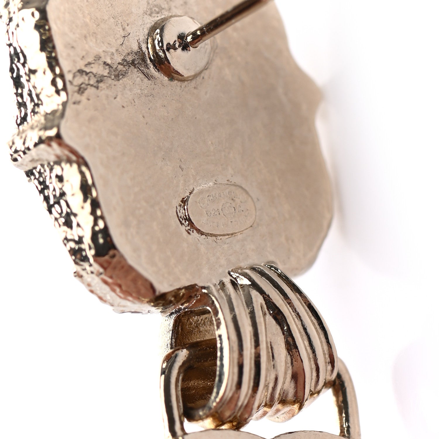 Chanel Resin Crystal Quilted CC Drop Earrings Black Gold 4 of 4