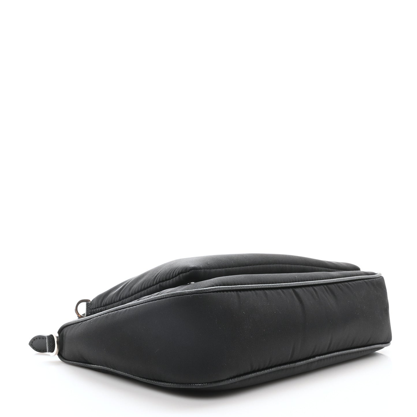 Re-Nylon Saffiano Double Pouch Shoulder Bag Black
