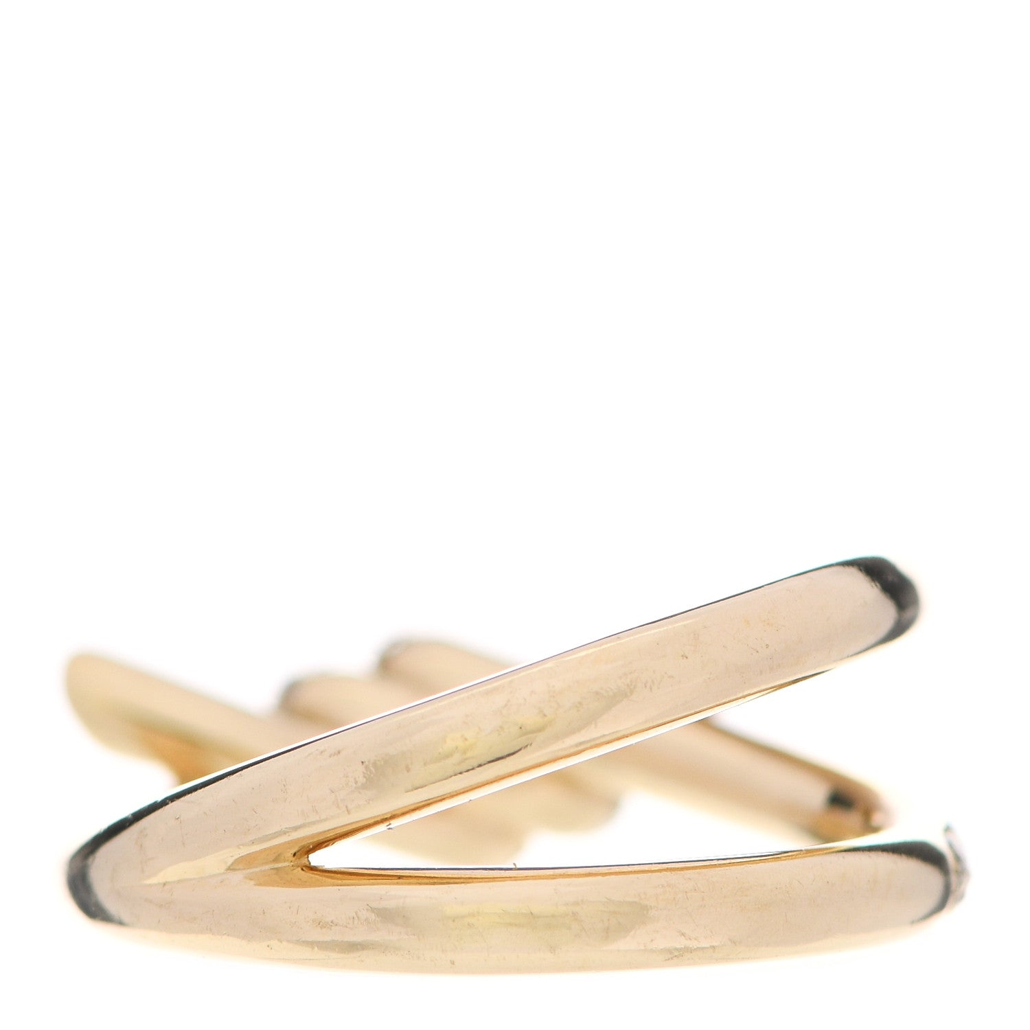 Tiffany 18K Yellow Gold Diamond Knot Double Row Ring 53 6.5 3 of 6