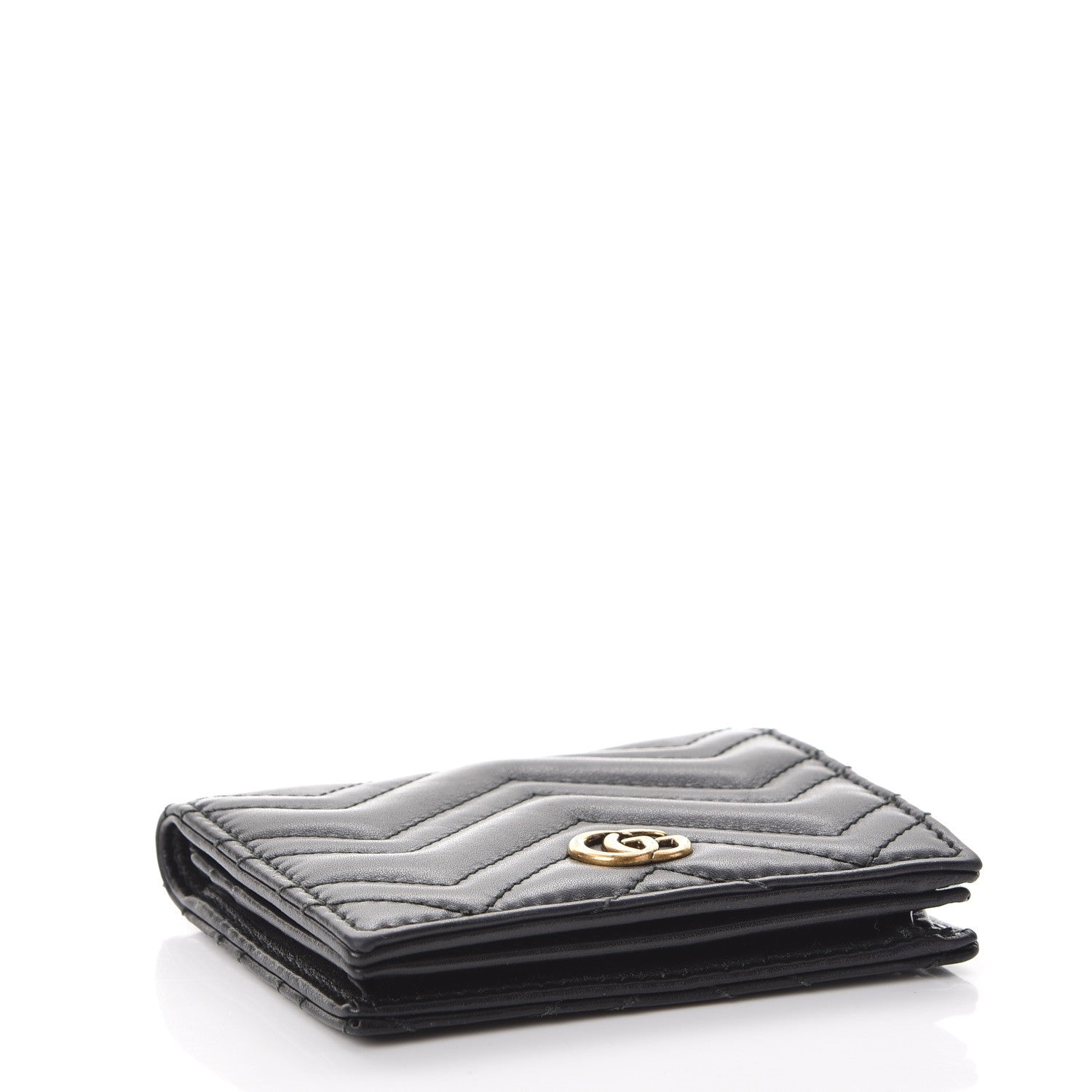 Gucci Calfskin Matelasse GG Marmont Card Case Black 4 of 10