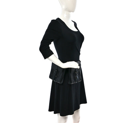 Gucci Calfskin GG Tennis Embossed 2 Detachable Pouch Belt Bag Black 2 of 13