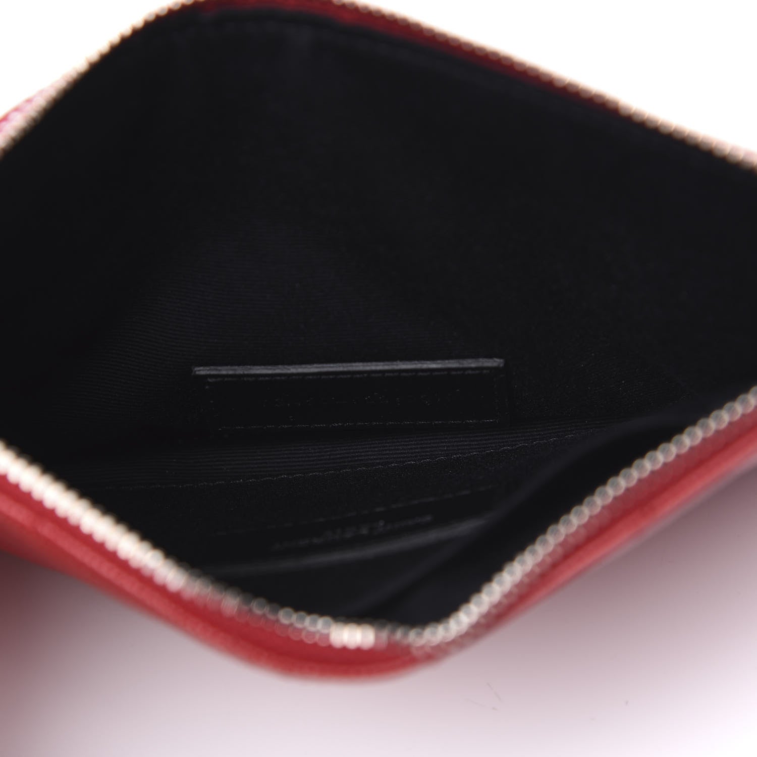 Saint Laurent Grain De Poudre Chevron Monogram Bill Pouch Rouge Eros 5 of 8