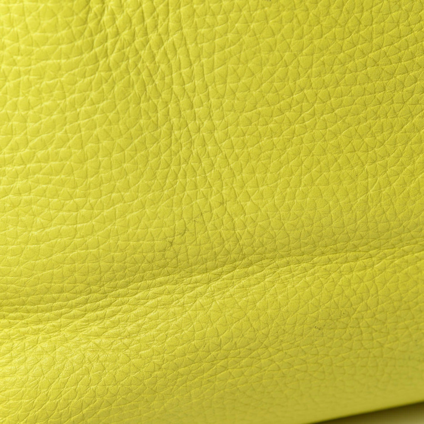 Grainy Calfskin Remington Tote Neon Yellow