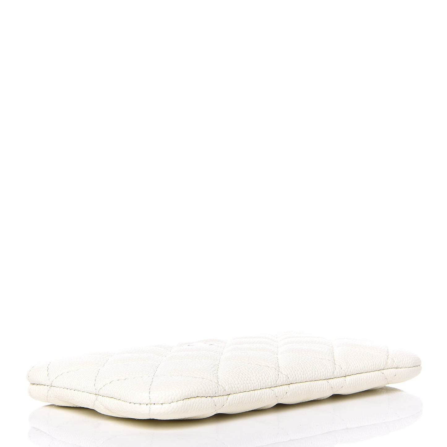 Caviar Quilted Small Cosmetic Case White