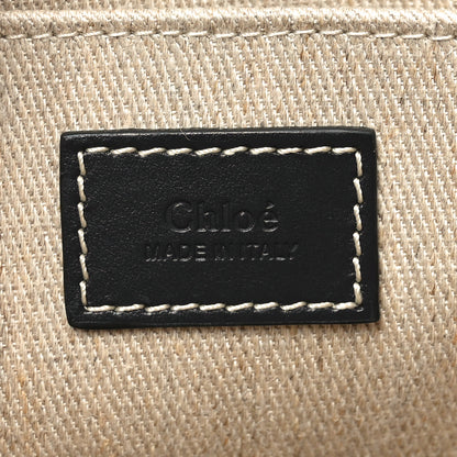 Chloe Linen Calfskin Large Woody Ribbon Tote White Blue 6 of 9