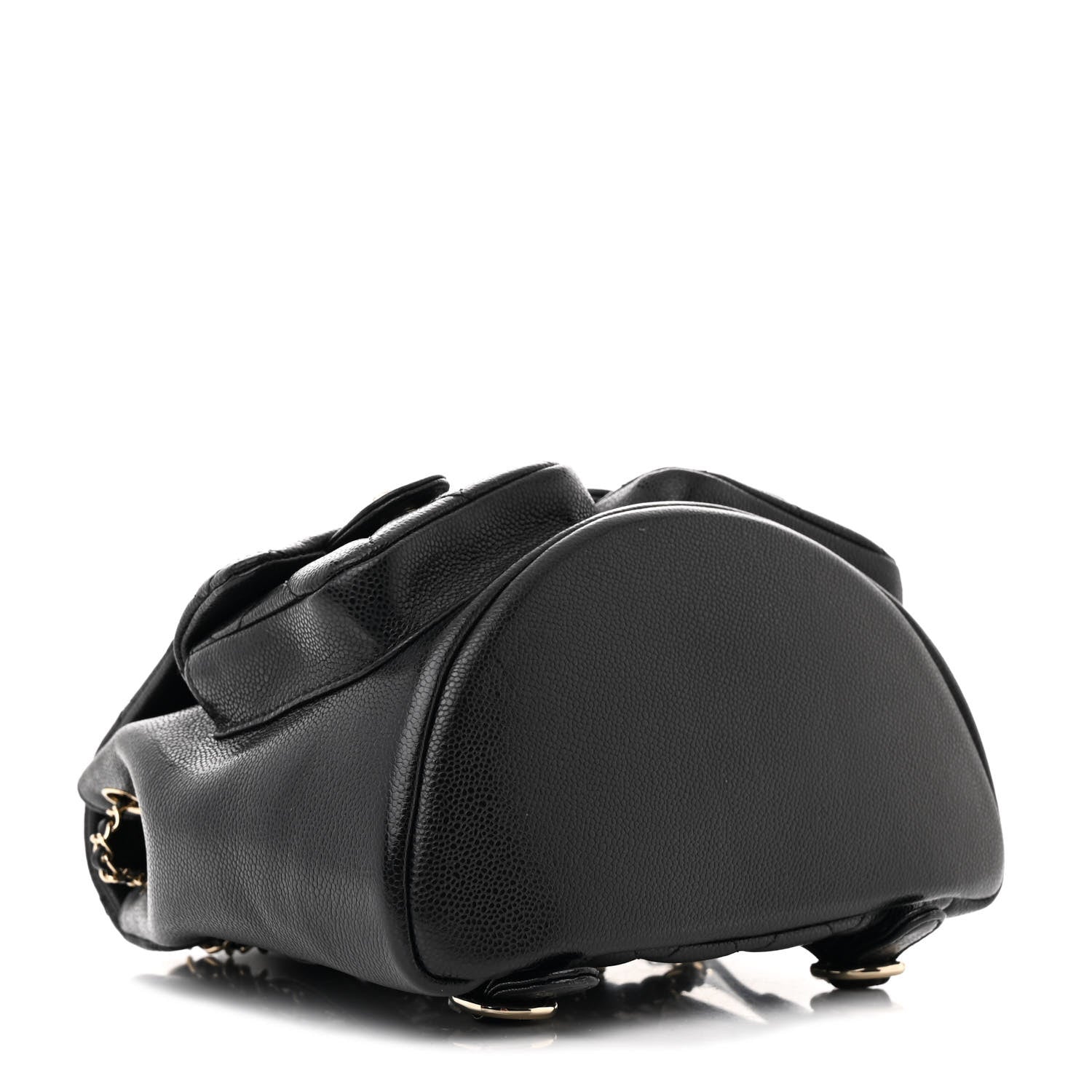 Chanel Shiny Caviar Quilted Medium Duma Pockets Drawstring Backpack Black 4 of 11