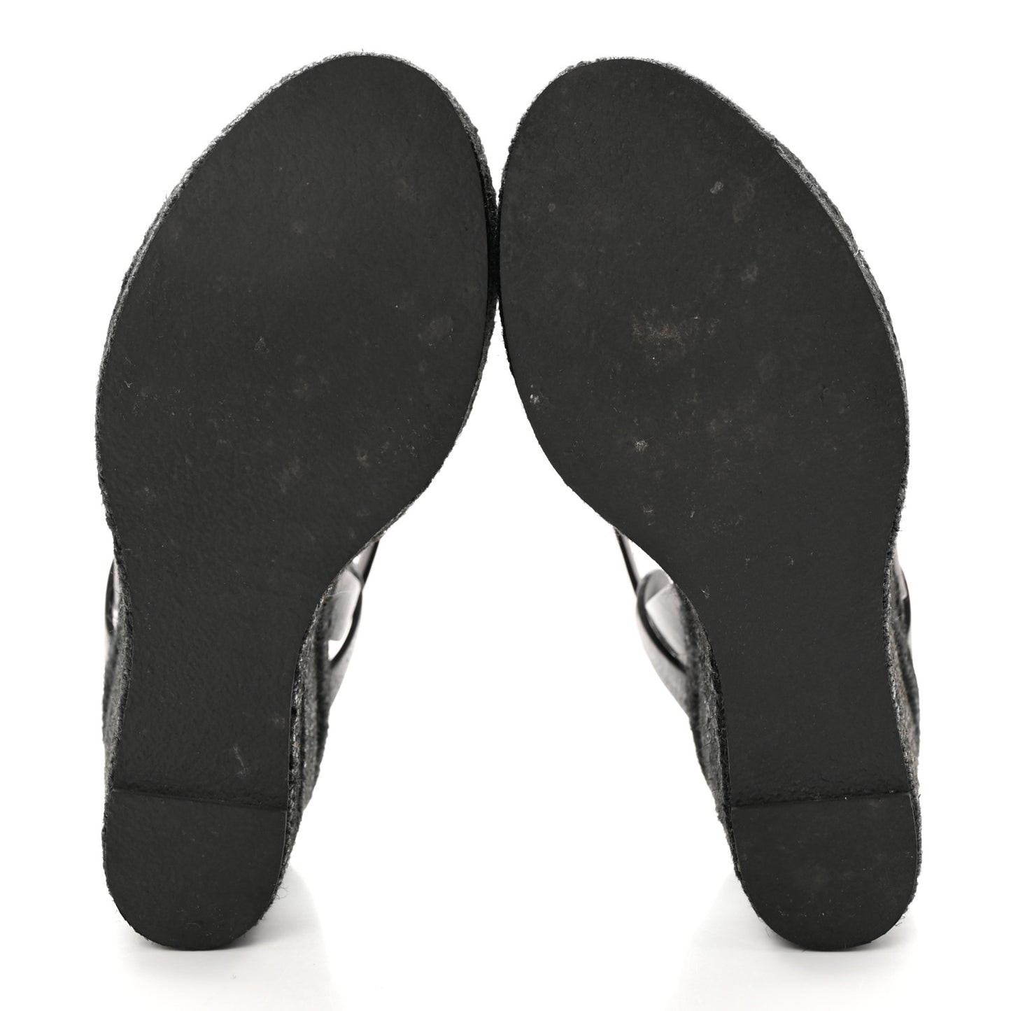 Calfskin Tribute 95 Platform Espadrille Wedge Sandals 37 Black