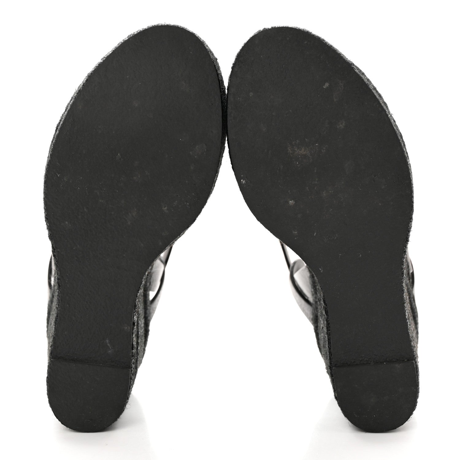 Saint Laurent Calfskin Tribute 95 Platform Espadrille Wedge Sandals 37 Black 5 of 13