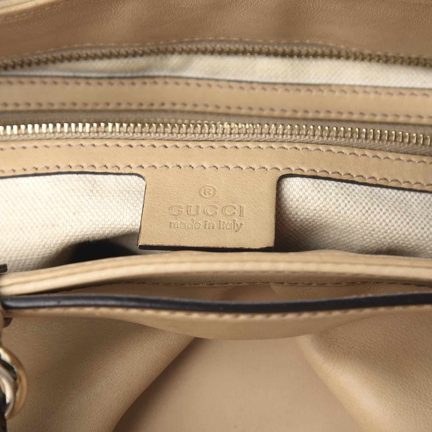 Gucci Calfskin Medium Bamboo Buckle Tote Beige 7 of 9