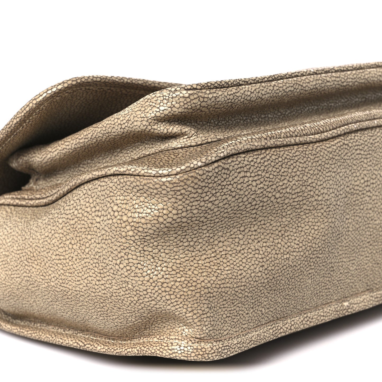 Stingray Embossed Monogram Medium Niki Chain Satchel Beige