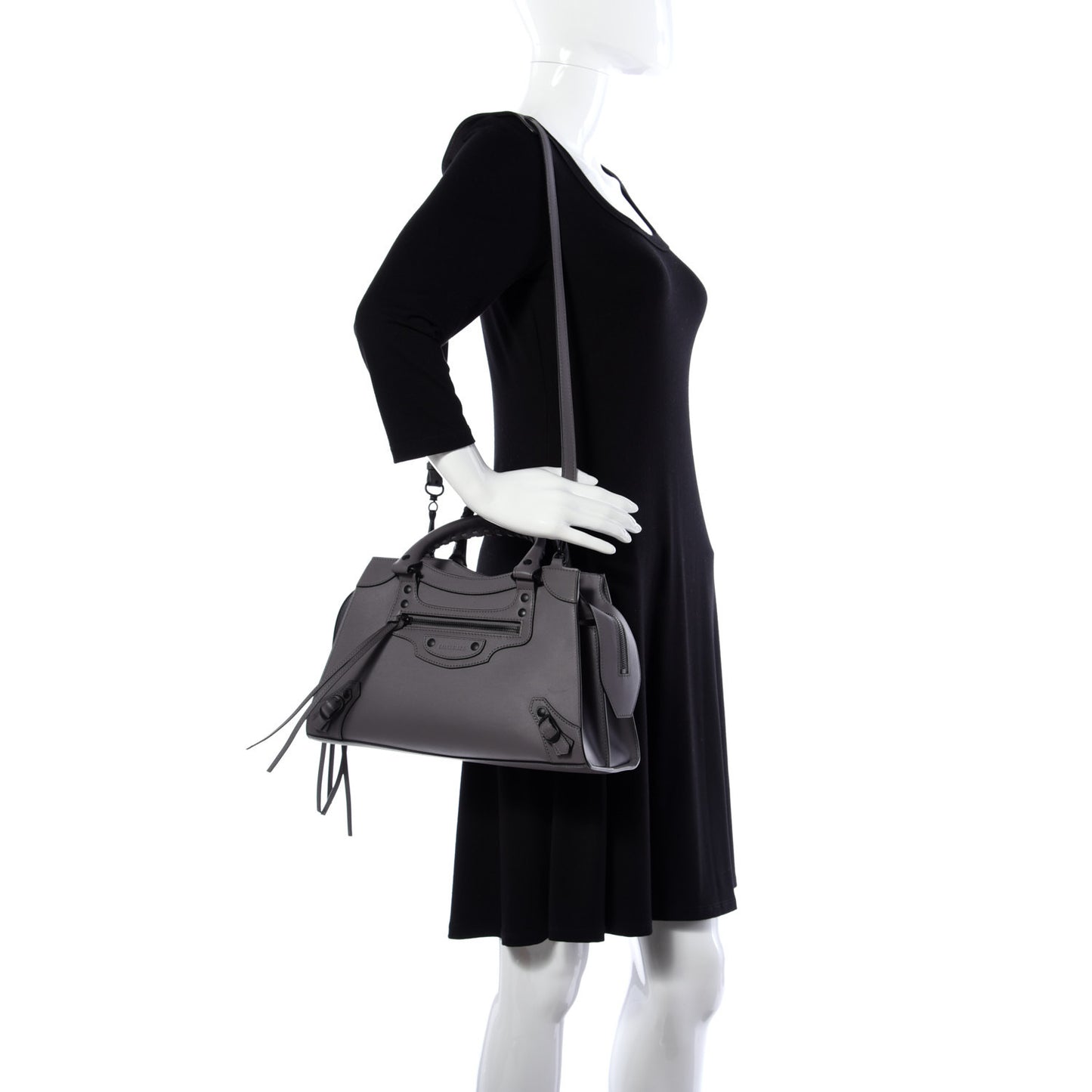 Smooth Calfskin Neo Classic Black Hardware S City Dark Grey