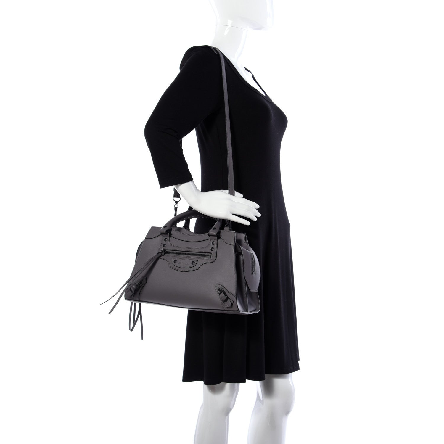 Balenciaga Smooth Calfskin Neo Classic Black Hardware S City Dark Grey 2 of 10