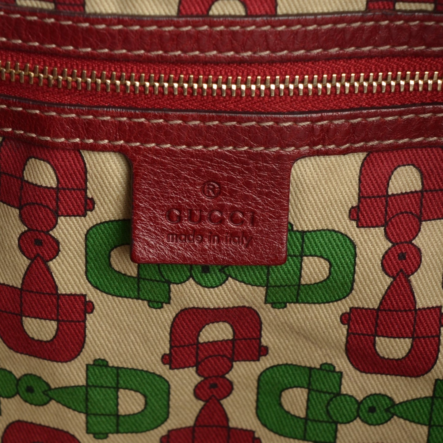 Guccissima Trim Large Signoria Hobo Red