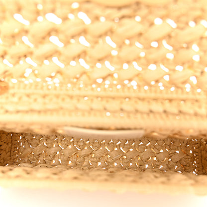 Celine Raffia Triomphe Chain Shoulder Bag Natural 5 of 9