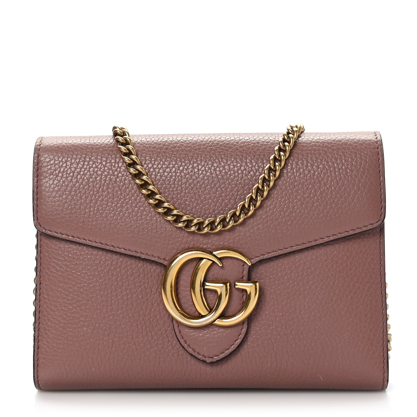 Cellarius Calfskin GG Marmont Chain Wallet Rosy Phard