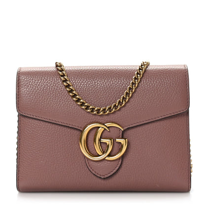 Gucci Cellarius Calfskin GG Marmont Chain Wallet Rosy Phard 1 of 10