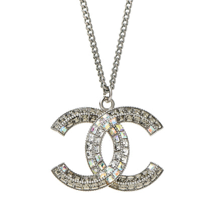 Chanel Baguette Crystal CC Necklace Silver 5 of 6