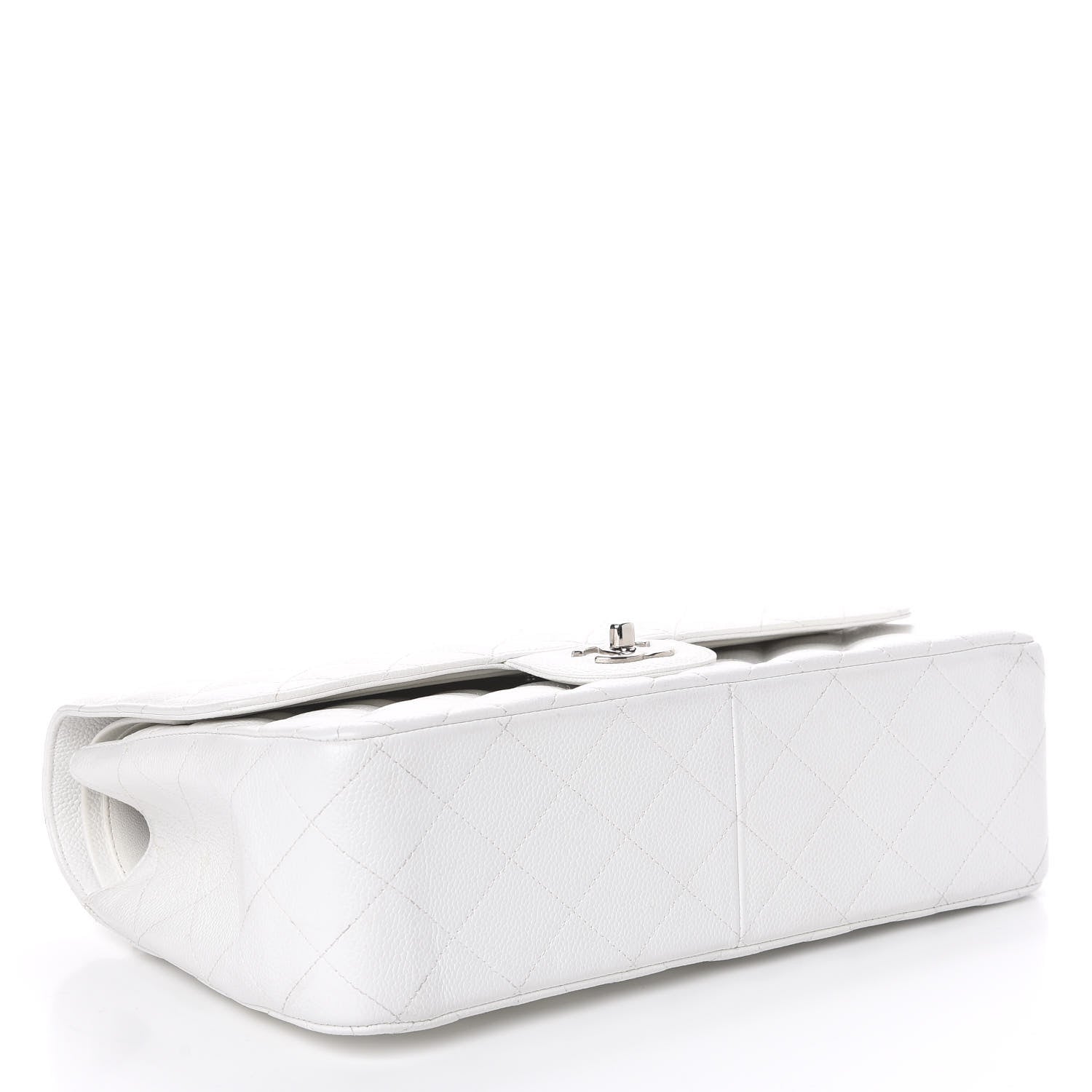 Chanel Caviar Quilted Jumbo Double Flap White 3 of 14
