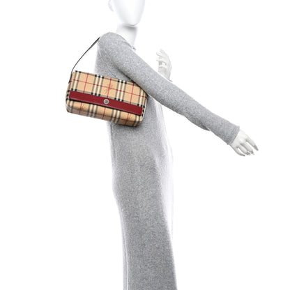 Burberry Haymarket Check Shoulder Bag Military Red 2 of 10