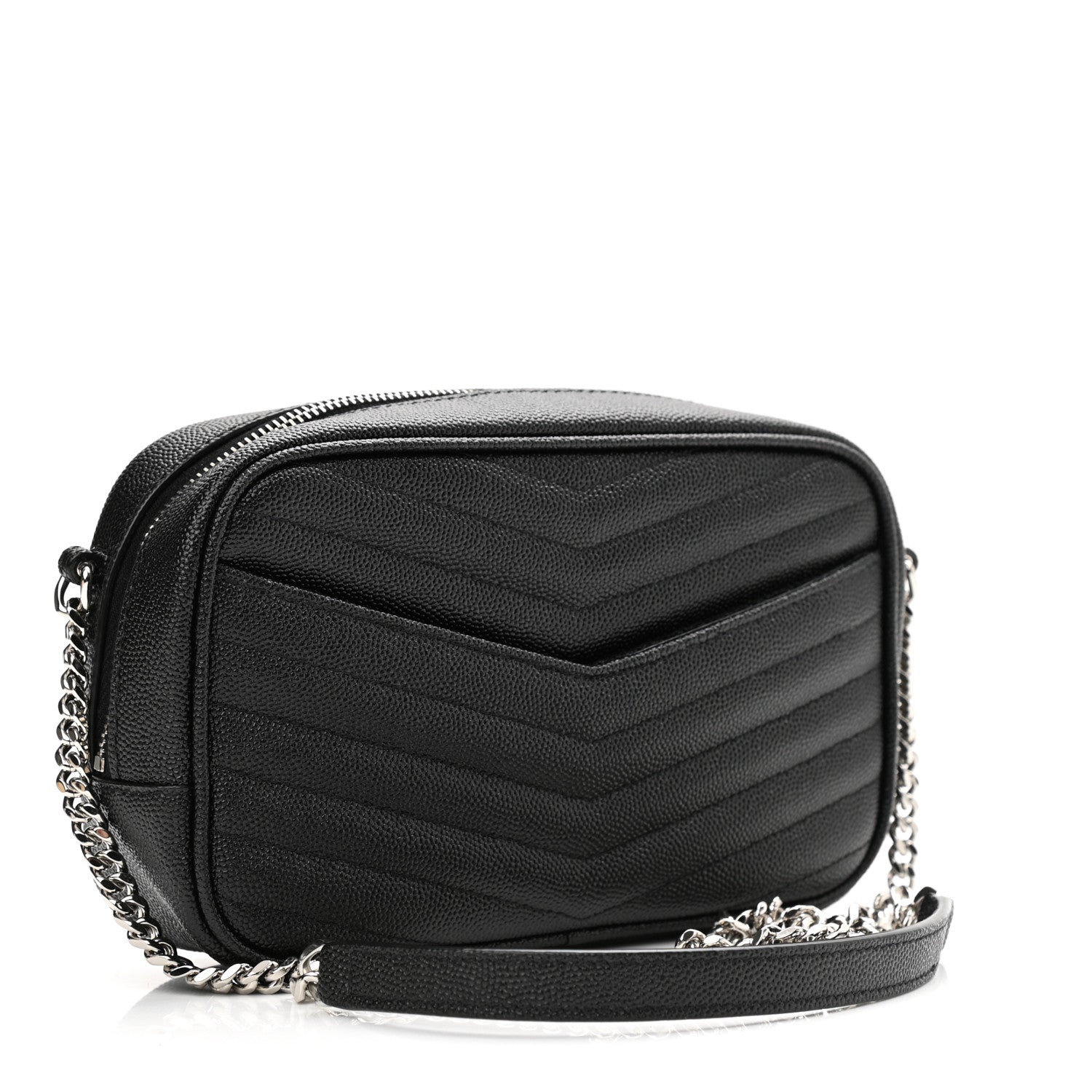 Saint Laurent Grain De Poudre Matelasse Monogram Mini Lou Camera Bag Black 3 of 11