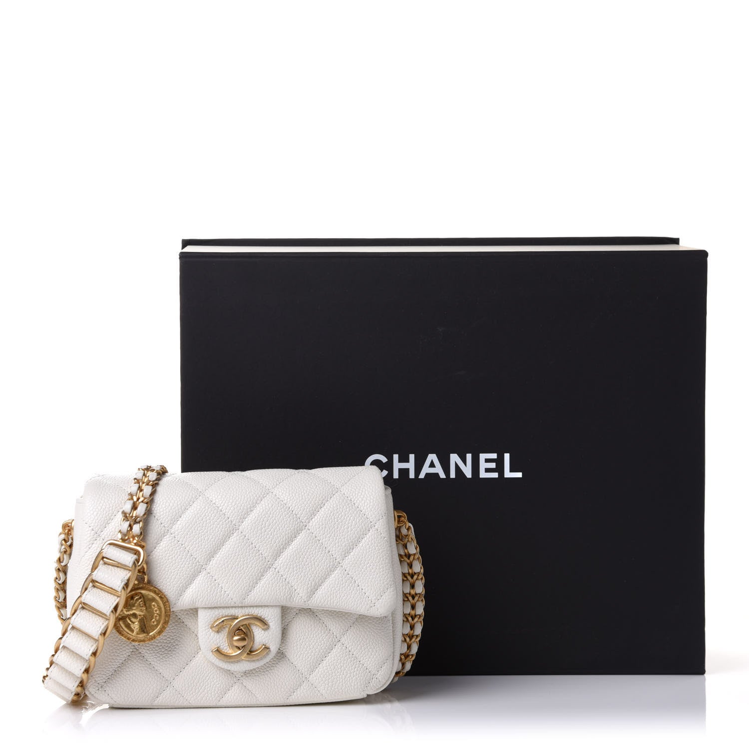 Chanel Caviar Quilted Mini Chain Soul Flap White 20 of 22