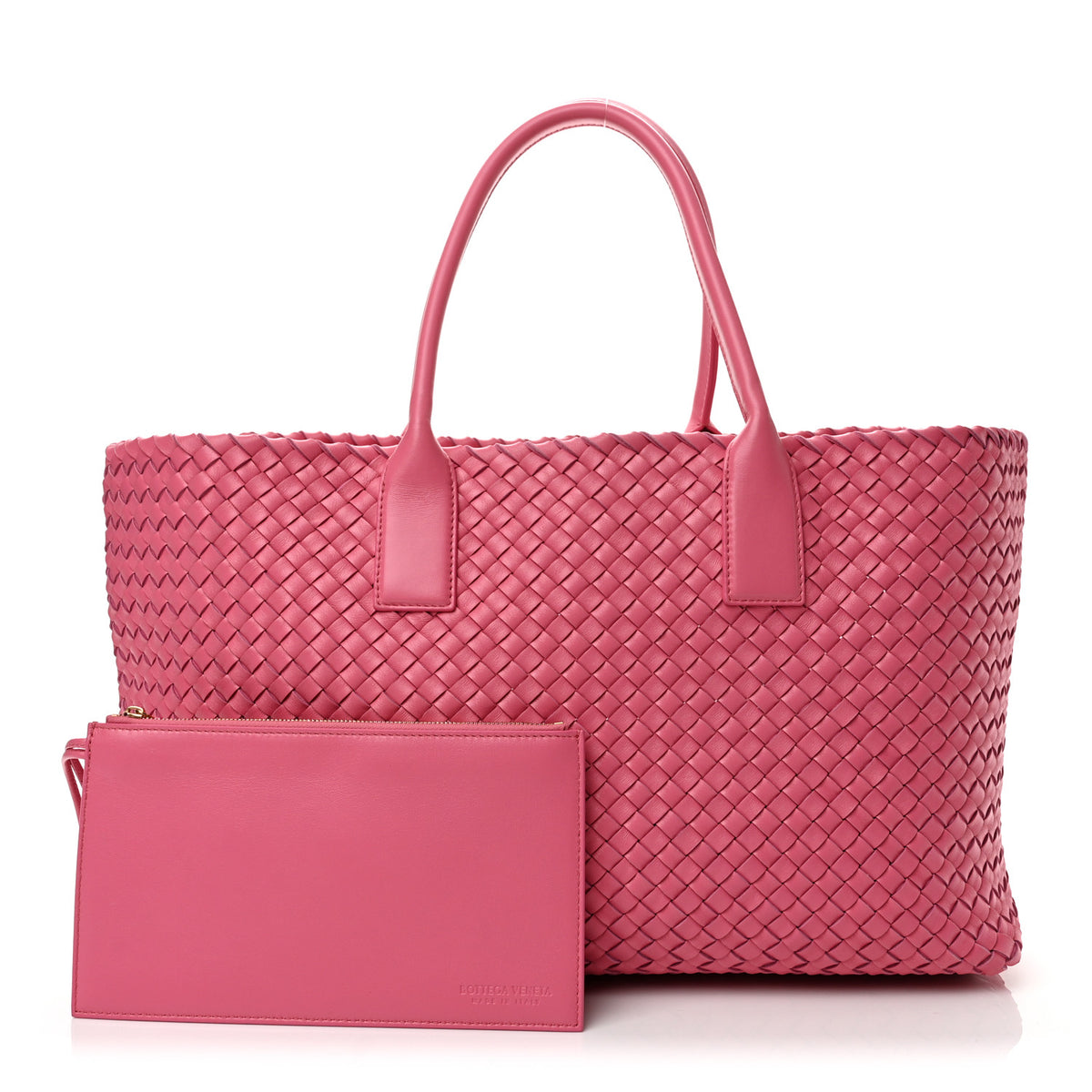 Bottega Veneta Lambskin Intreccio Medium Cabat Milkshake 3 of 13