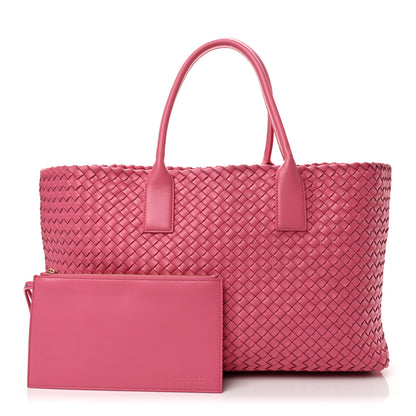 Bottega Veneta Lambskin Intreccio Medium Cabat Milkshake 3 of 13