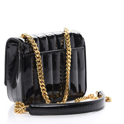 Saint Laurent Patent Calfskin Matelasse Monogram Small Vicky Chain Bag Black 2 of 10
