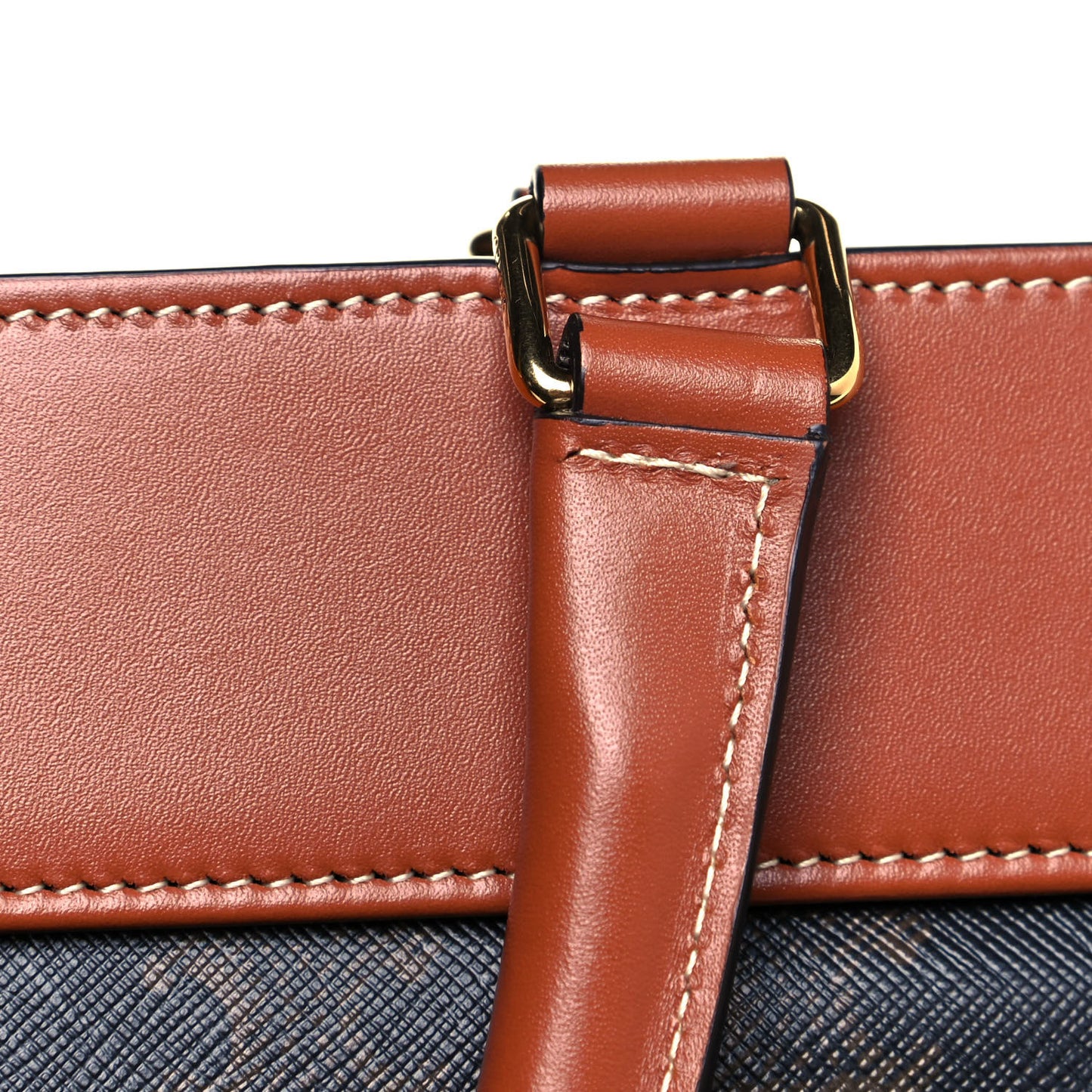 Triomphe Canvas Calfskin Cabas De France Handbag Tan