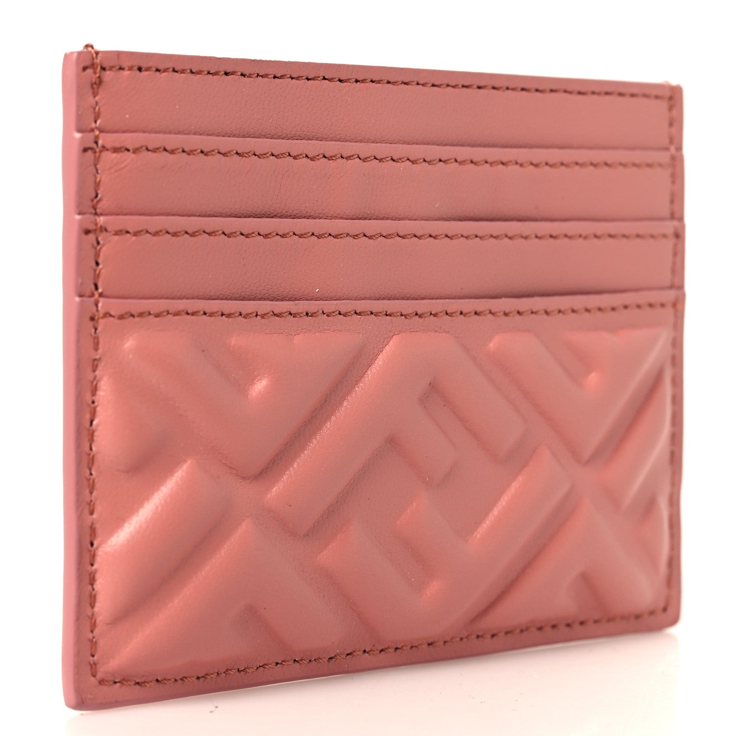 Fendi Nappa Matisse FF Embossed Card Holder Ballet Rose 3 of 8