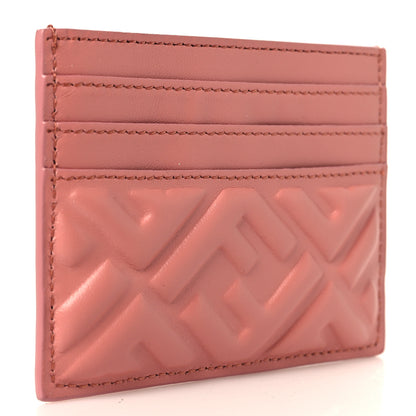 Fendi Nappa Matisse FF Embossed Card Holder Ballet Rose 3 of 8