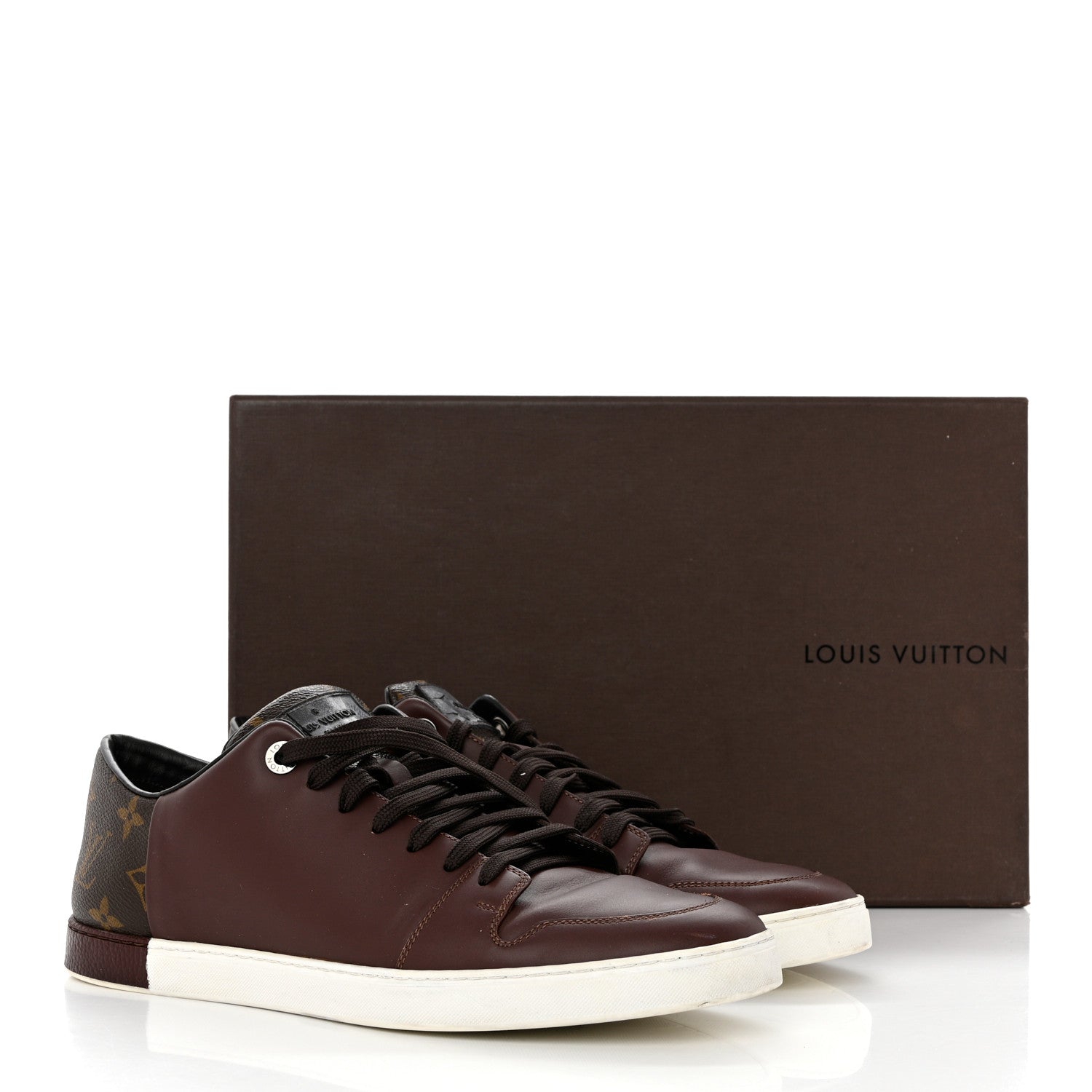 Louis Vuitton Calfskin Monogram Mens Frontrow Sneakers 8 Brown 10 of 10