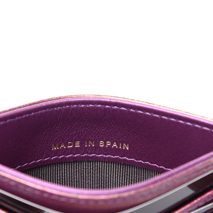 Chanel Iridescent Lambskin Quilted Card Holder Purple 7 of 8