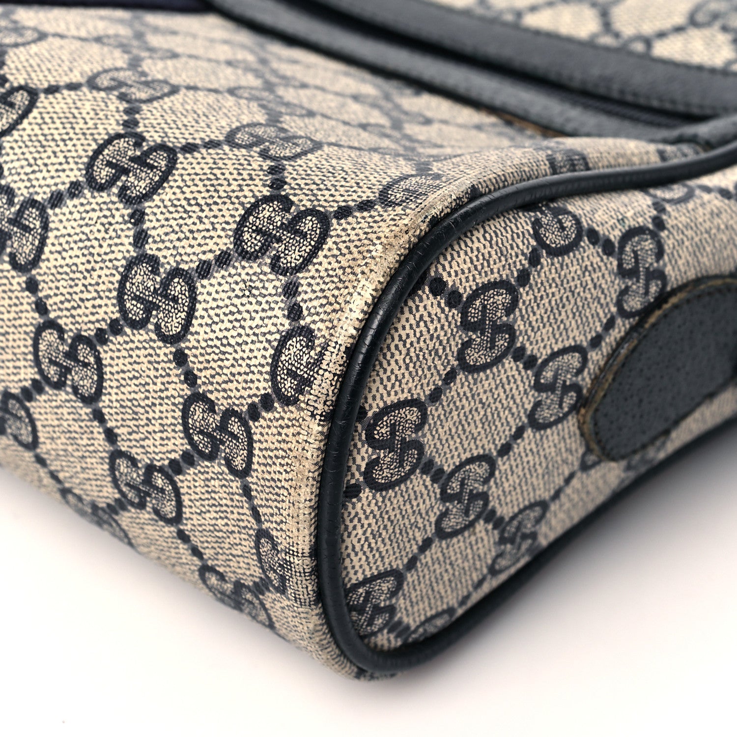 Gucci GG Plus Monogram Canvas Web Shoulder Bag Blue 9 of 14