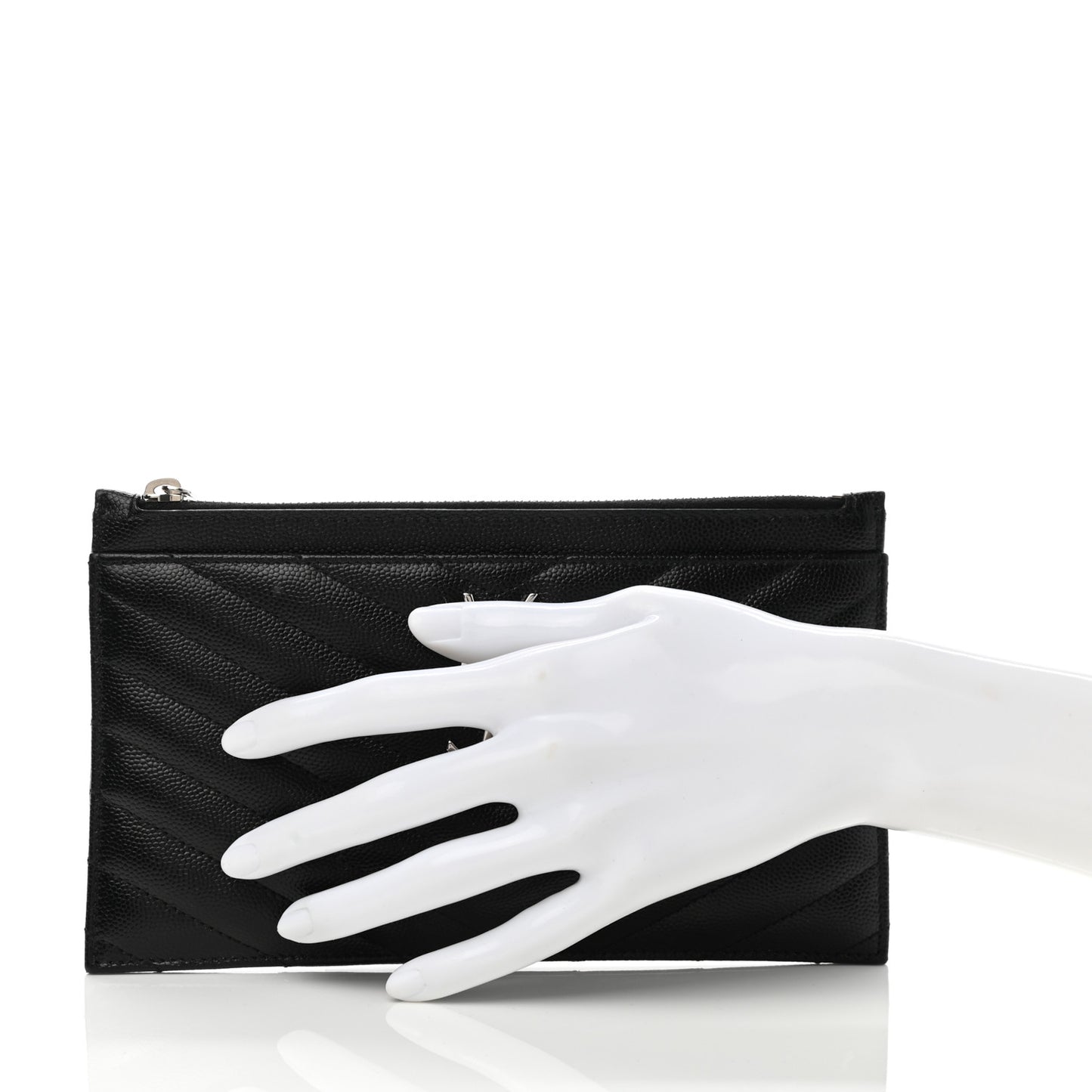 Grain De Poudre Chevron Monogram Bill Pouch Black