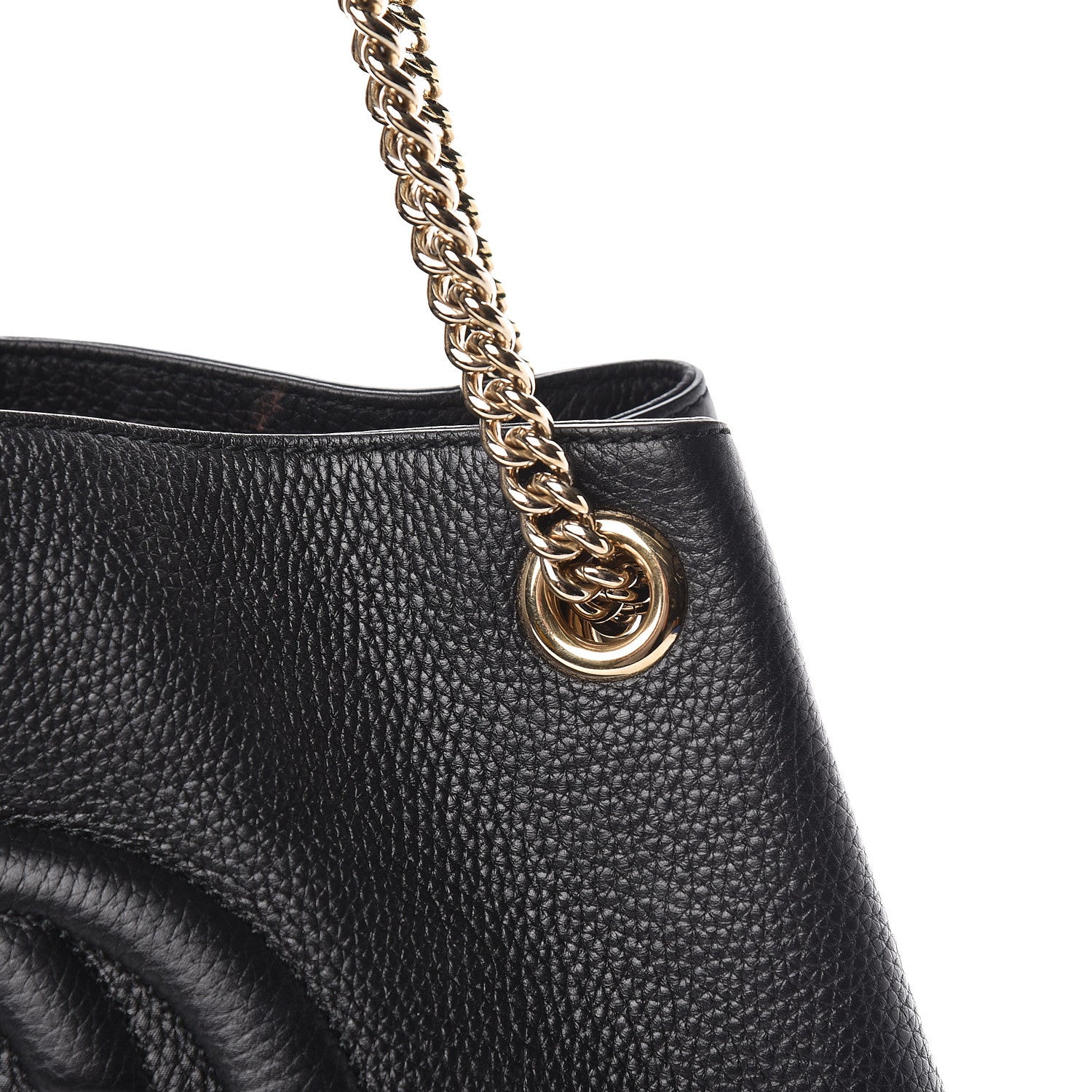 Gucci Pebbled Calfskin Medium Soho Chain Shoulder Bag Black 11 of 14
