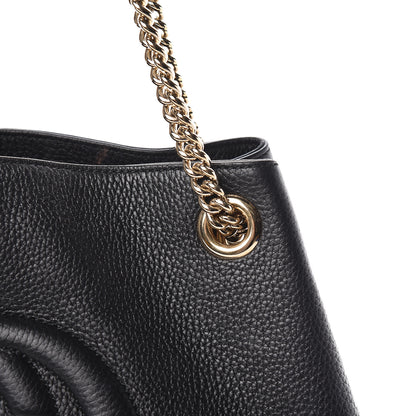 Gucci Pebbled Calfskin Medium Soho Chain Shoulder Bag Black 11 of 14