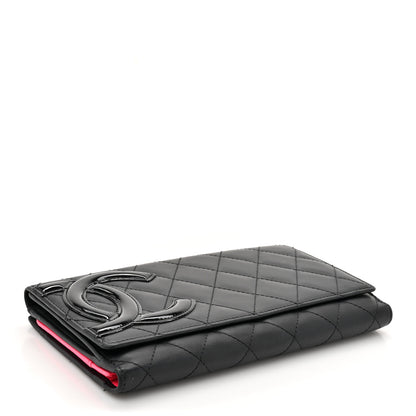 Chanel Calfskin Quilted Cambon Tri-Fold Wallet  Black 4 of 10