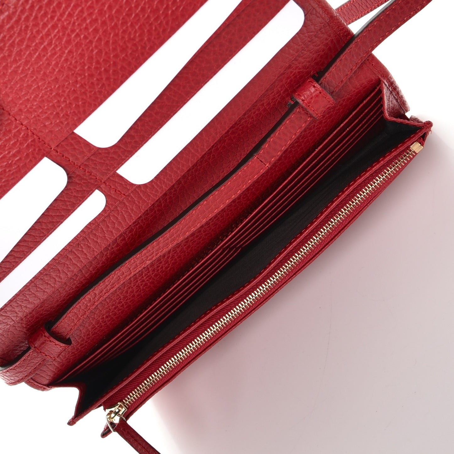 Dollar Calfskin Mini Swing Wallet Bag Red