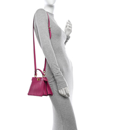 Fendi Vitello King Shiny Nappa Intreccio Petite Peekaboo I SEE U Satchel Ciclamino Pilar 2 of 10