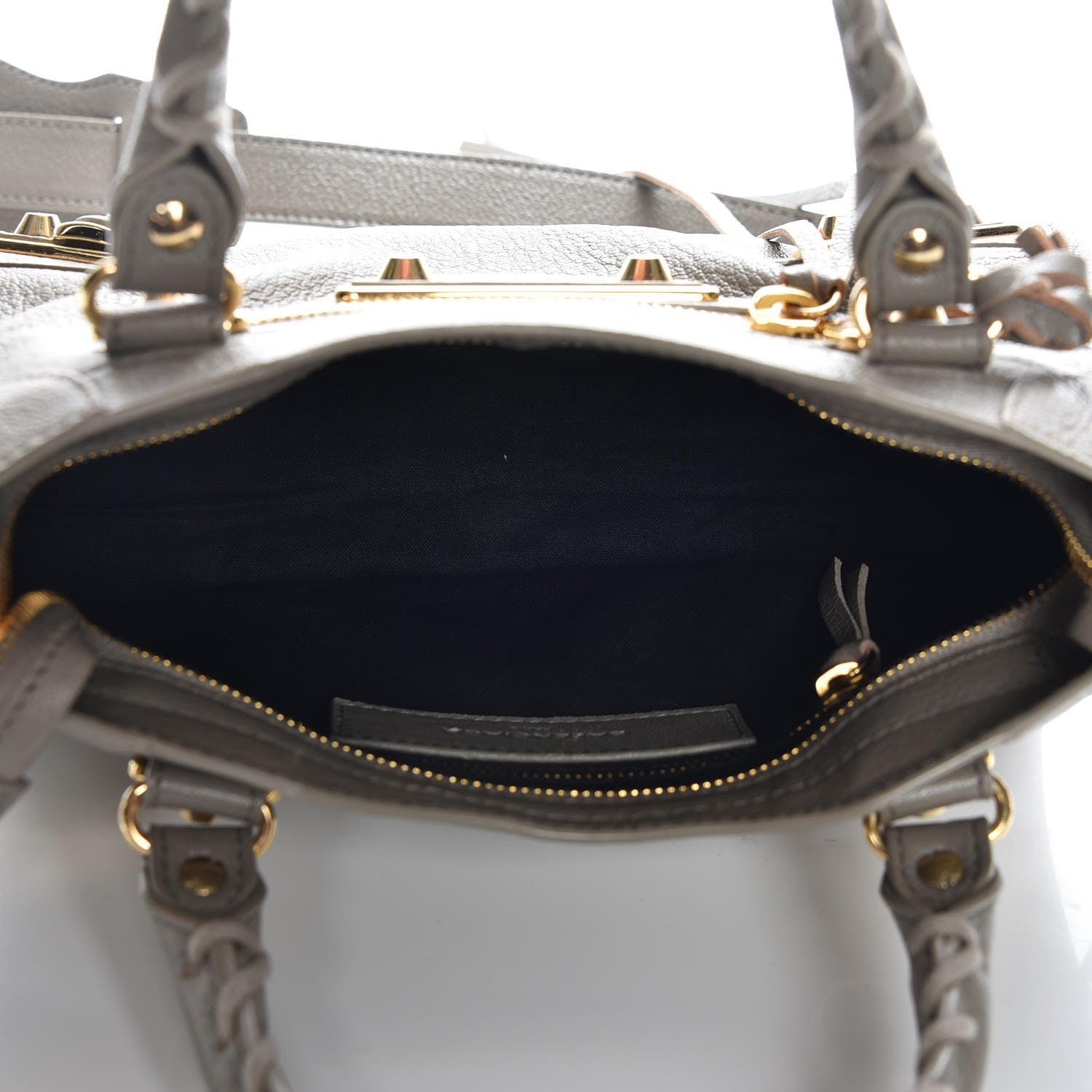 Balenciaga Chevre Gold Metallic Edge Hardware Mini City Gris Taupe 6 of 8