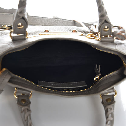 Balenciaga Chevre Gold Metallic Edge Hardware Mini City Gris Taupe 6 of 8