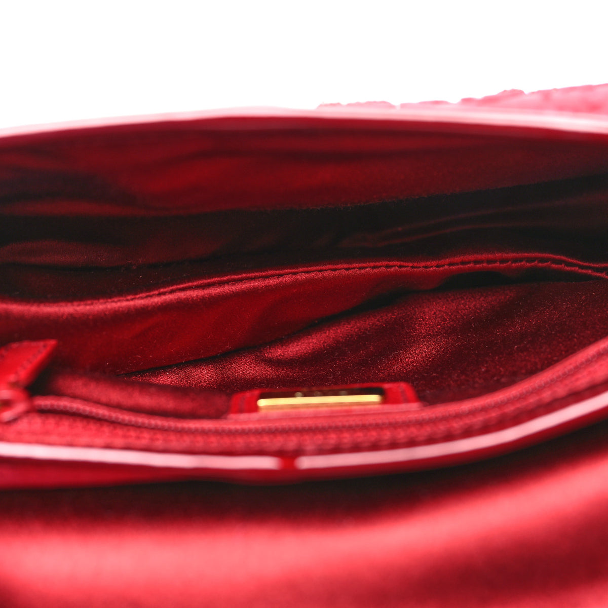 Velvet Beaded Saddle Bag Red