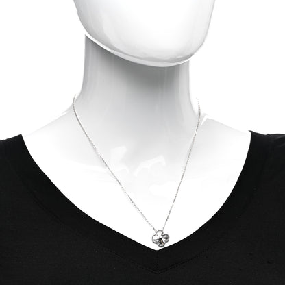 Van Cleef & Arpels 18K White Gold Diamond Guilloche Vintage Alhambra Pendant Necklace 2 of 6