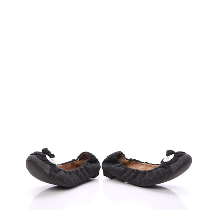 Chanel Tweed Quilted Camellia Cap Toe Ballerina Flats 40.5 Grey 6 of 10
