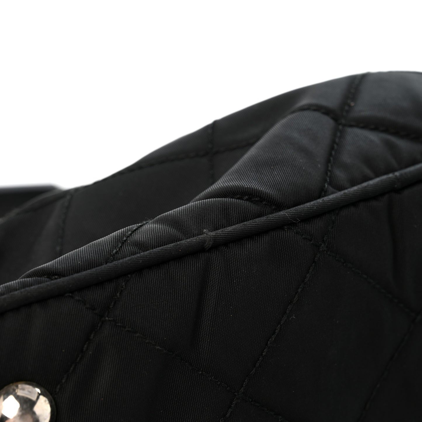 Nylon Tessuto Impuntu Quilted Shoulder Bag Black